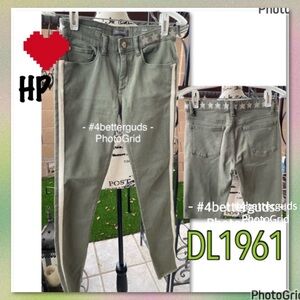 DL1961 Rare Chloe Skinny Star Embroidered Waist Commodore Stripe Jeans 16 Girls